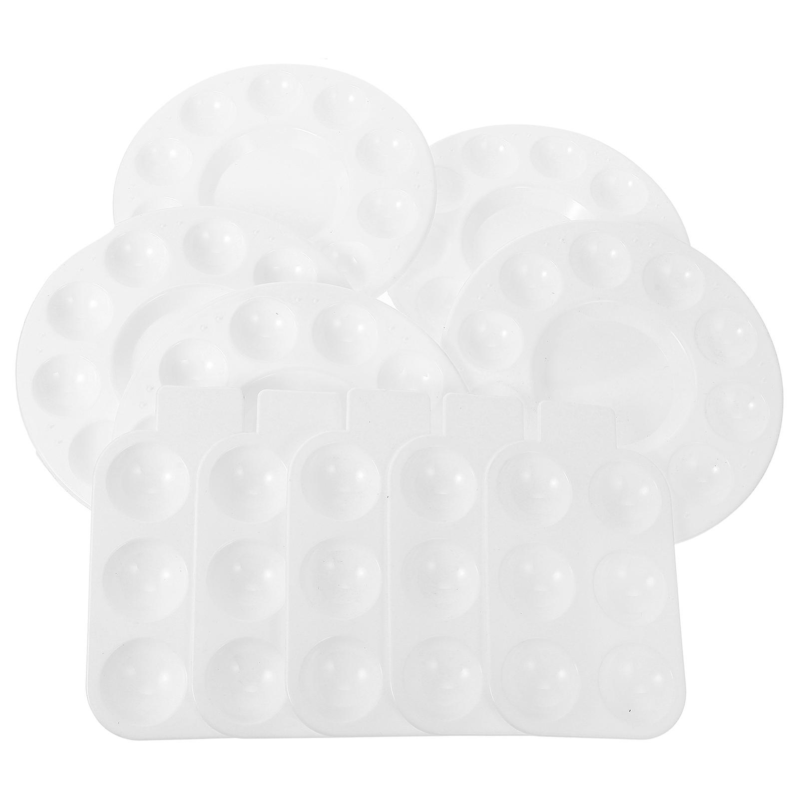 10Pcs Reusable Paint Mixing Palette Tray For Painting And Sketching Foundational Of White Plastic