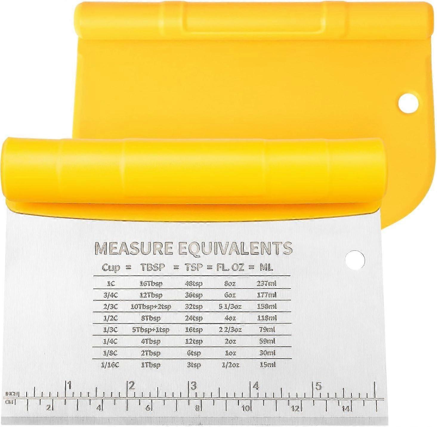 Deegschraper, plastic deegsnijder - 6 inch, geel