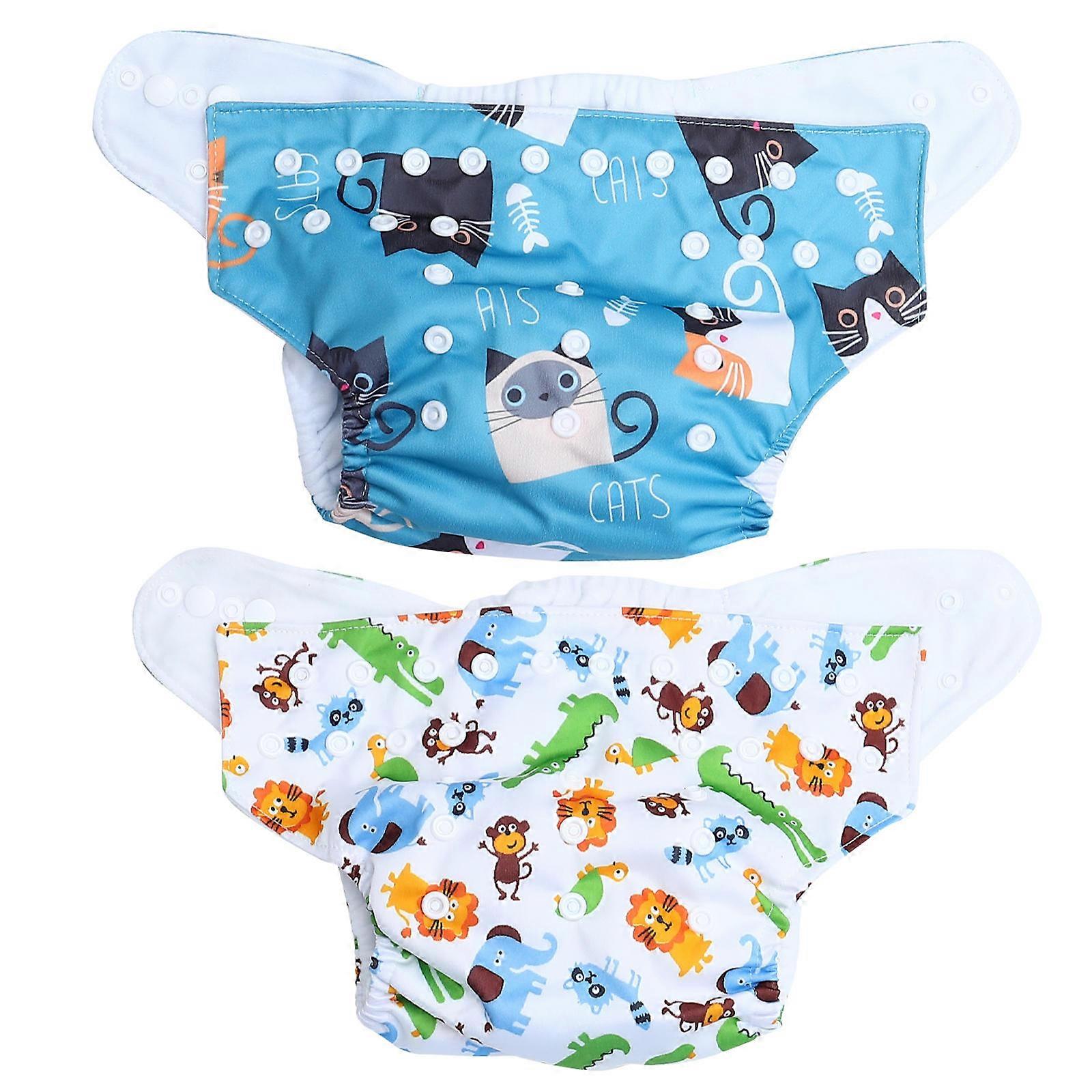 Assorted Color Washable Diaper Pants 2Pcs Perfect For Infants Home Care Leak-Proof Design