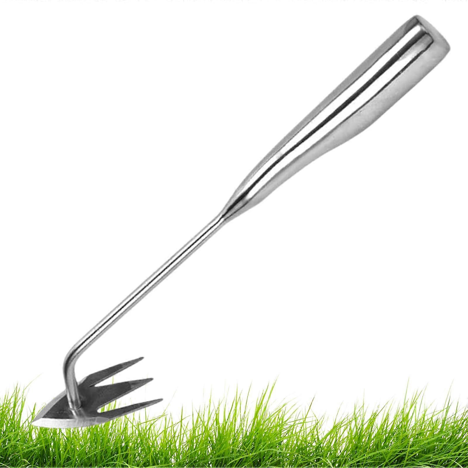 Weed Puller Tool Root Remover with Ergonomic Handle, 3 Prongs for Removing Weeds Grass