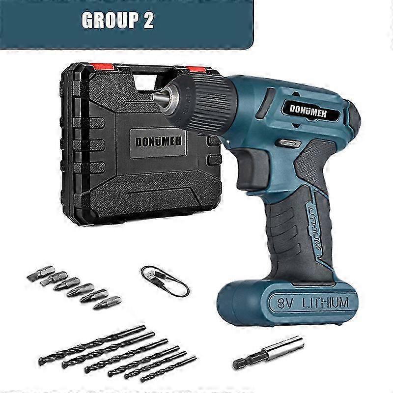 DONUMEH 8V Cordless Electric Screwdriver Drill Rechargeable Disassembling Machine Assembly Repair Tool Type-c USB LED Work Light 2025