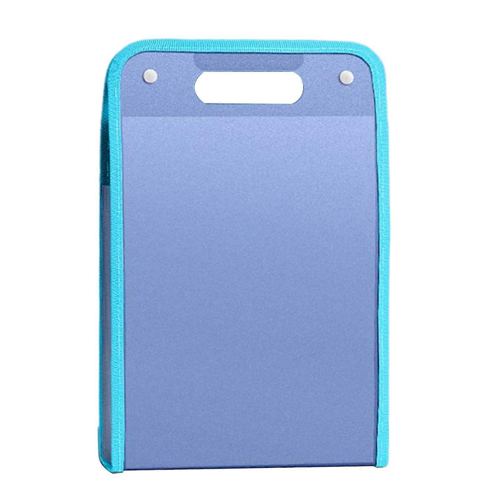 Expanding File Folder 13-Pocket Portable Document Holder For Home School Uni Office Meetings Small Business Blue
