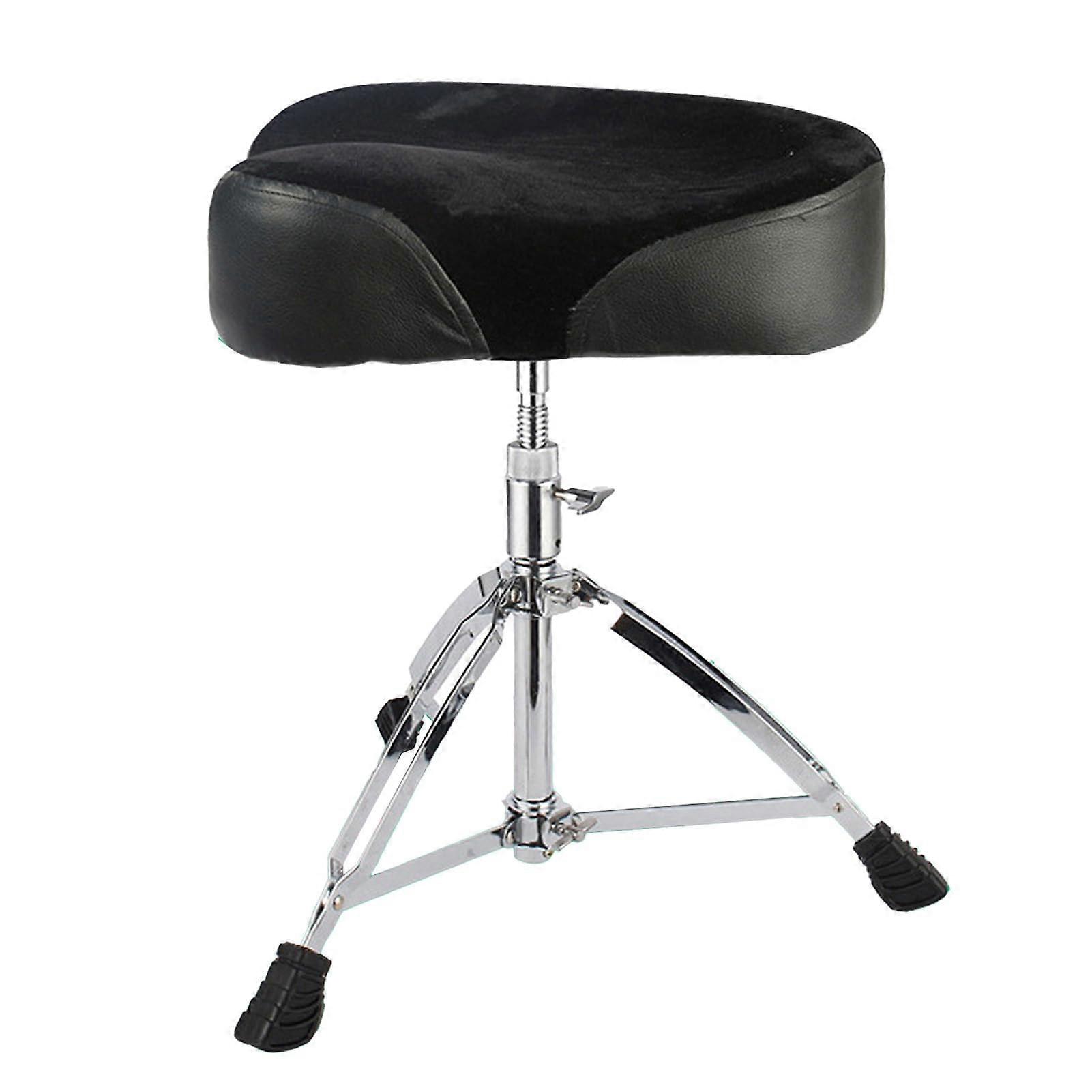 Drum Stool, Height Adjustable, Sponge Padded, Soft, Universal Aluminium Alloy Drum Stool for Drummers, Percussion, Keyboard, (Black)