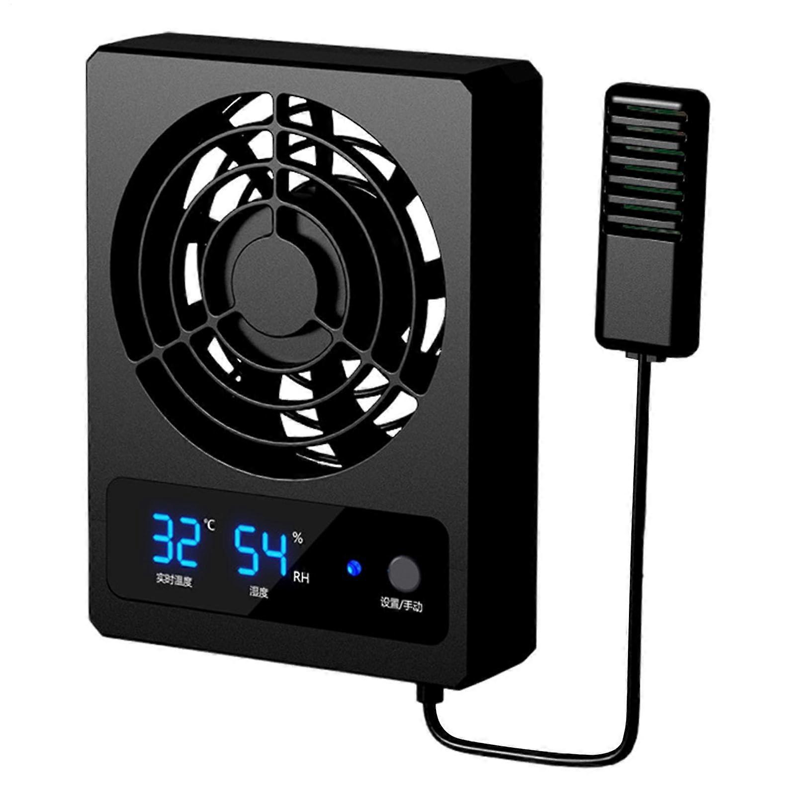 Reptile Tank Ventilation Fan - Smart Cooling System with Low Noise, Strong Airflow, Control Display for Terrarium Habitat