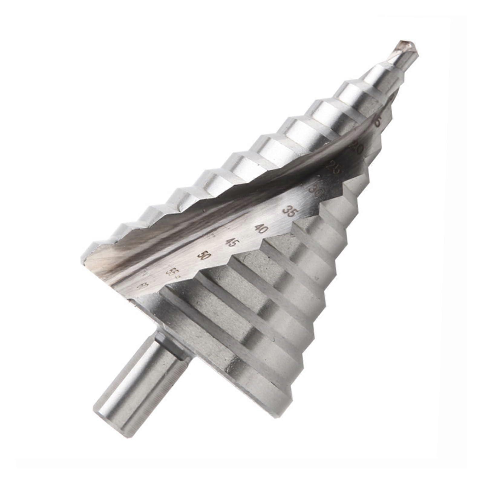 1pc 660mm Step Drill Bit Spiral Groove Wood Metal Hole Cutter Speed Steel HSS Triangle Shank Step Cone Drill Hole Opener