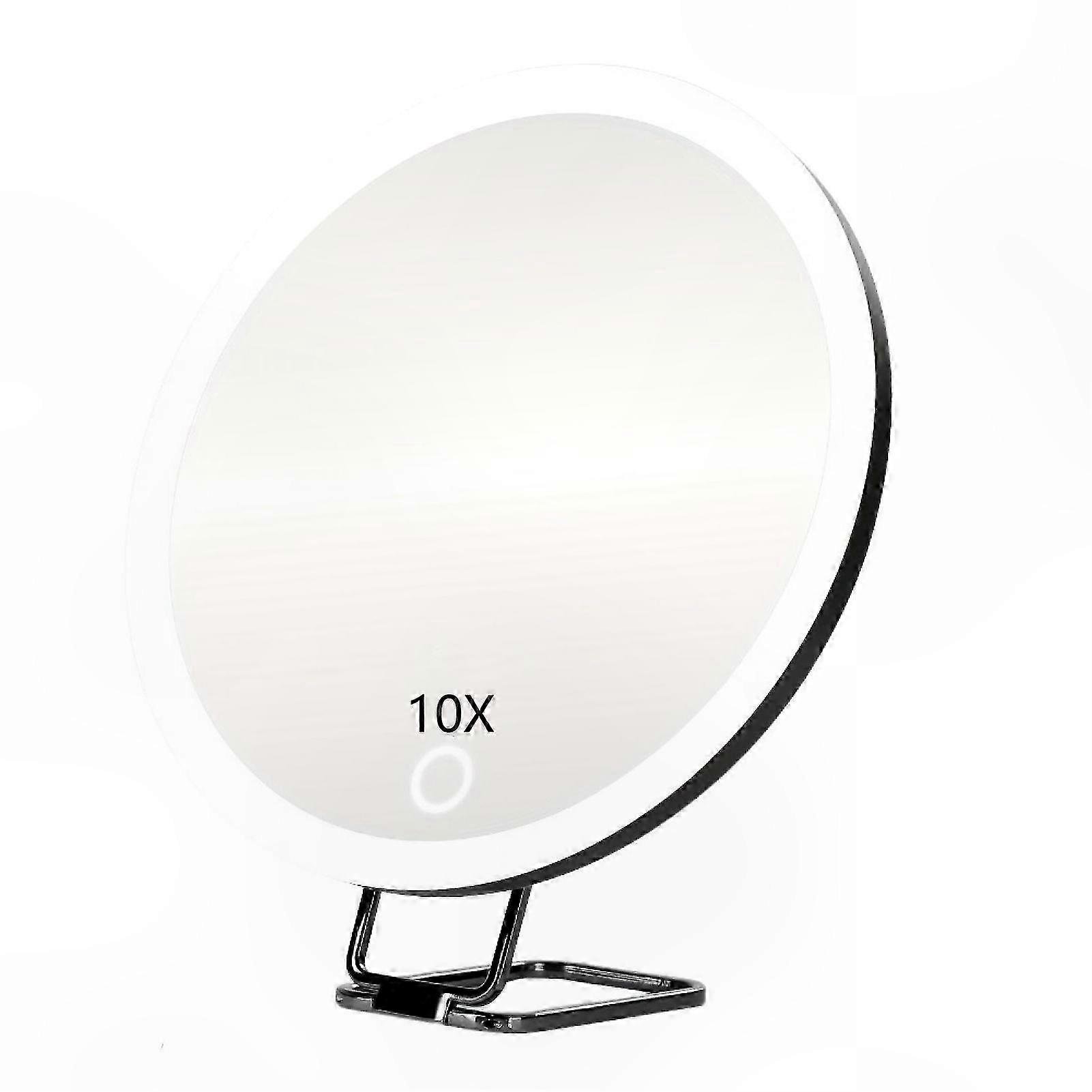 LED Lighted Magnifying Mirror with Tweezers 360° Rotation Portable Makeup Vanity for Men & Women Handheld or Wall Mounted
