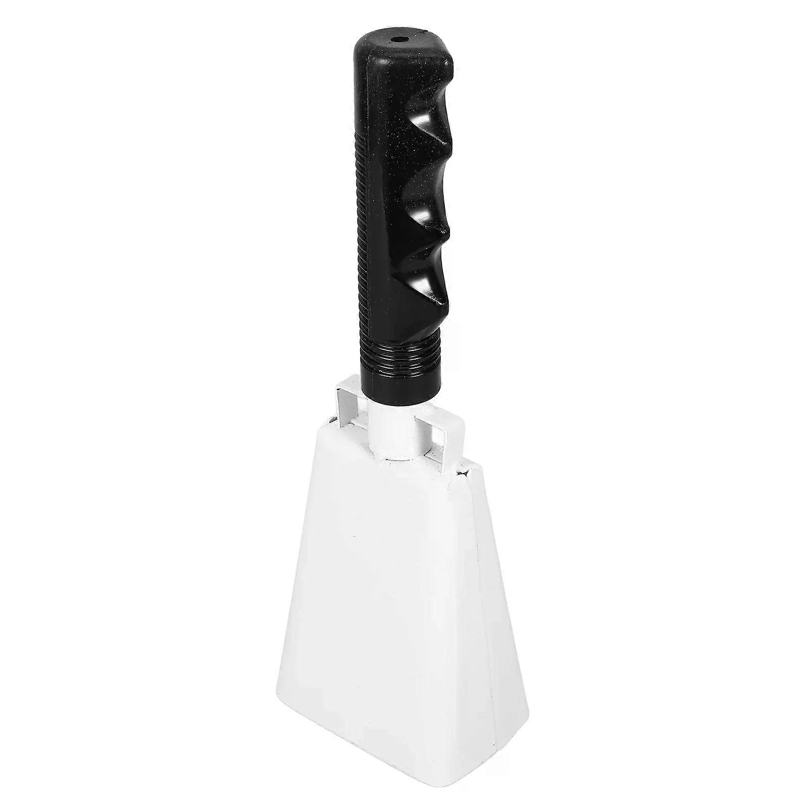 White Cowbell With Handle Practical Cowbell Metal Cowbell Drum Accessory Musical Instrument Party Toy PerformanceCowbell