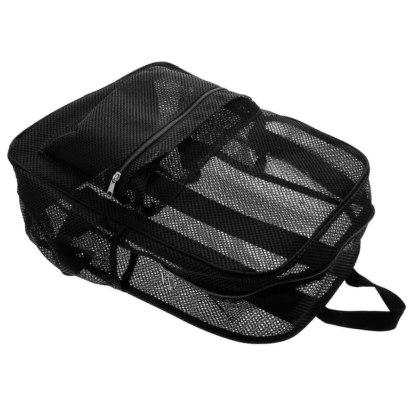Lightweight Mesh Backpack Large Capacity for Travel Black Polyester Mesh Material Breathable Function 1Pack