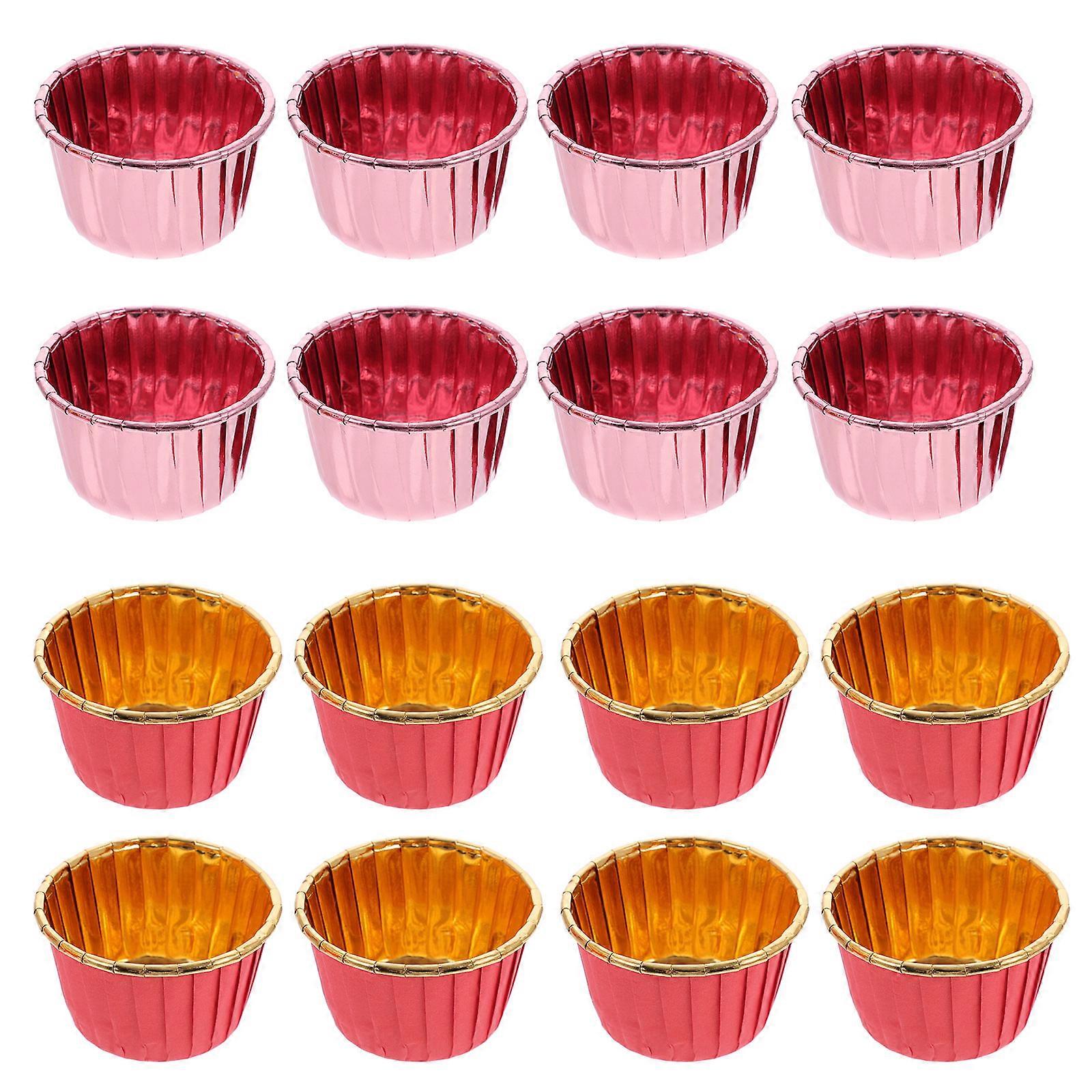 Red Disposable Cake Paper Cups for Parties and Gatherings Food Grade Safe and Grease Proof 100pcs