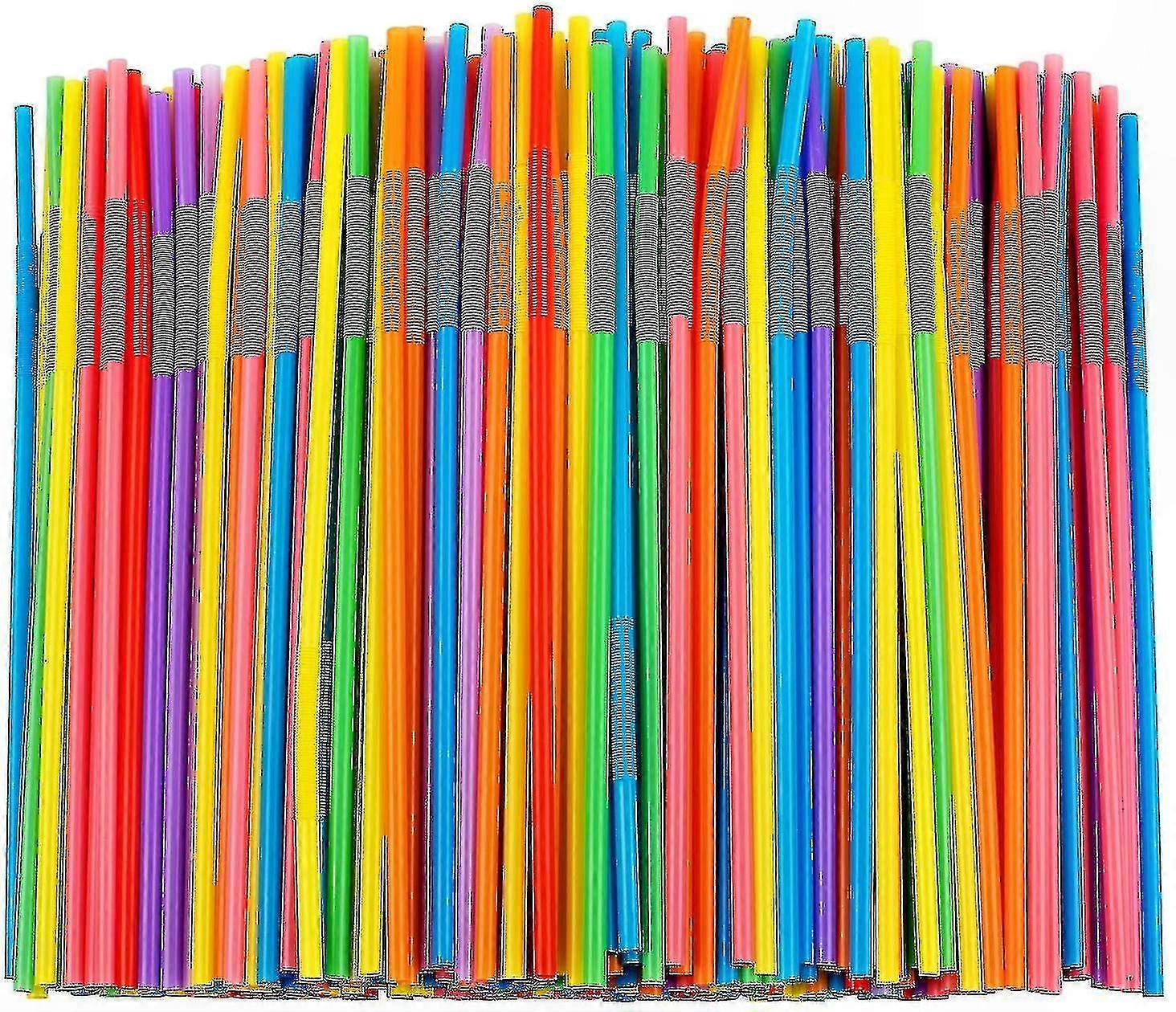 Flexible Drinking Straws, BPA-Free Bendable Straws, Pack of 100/300/500/1000