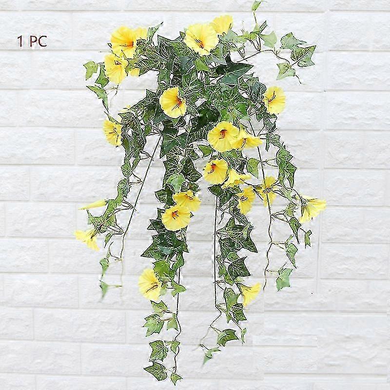 2 Pcs Hanging Basket with Artificial Silk Petunia Flowers & Vine Decorations