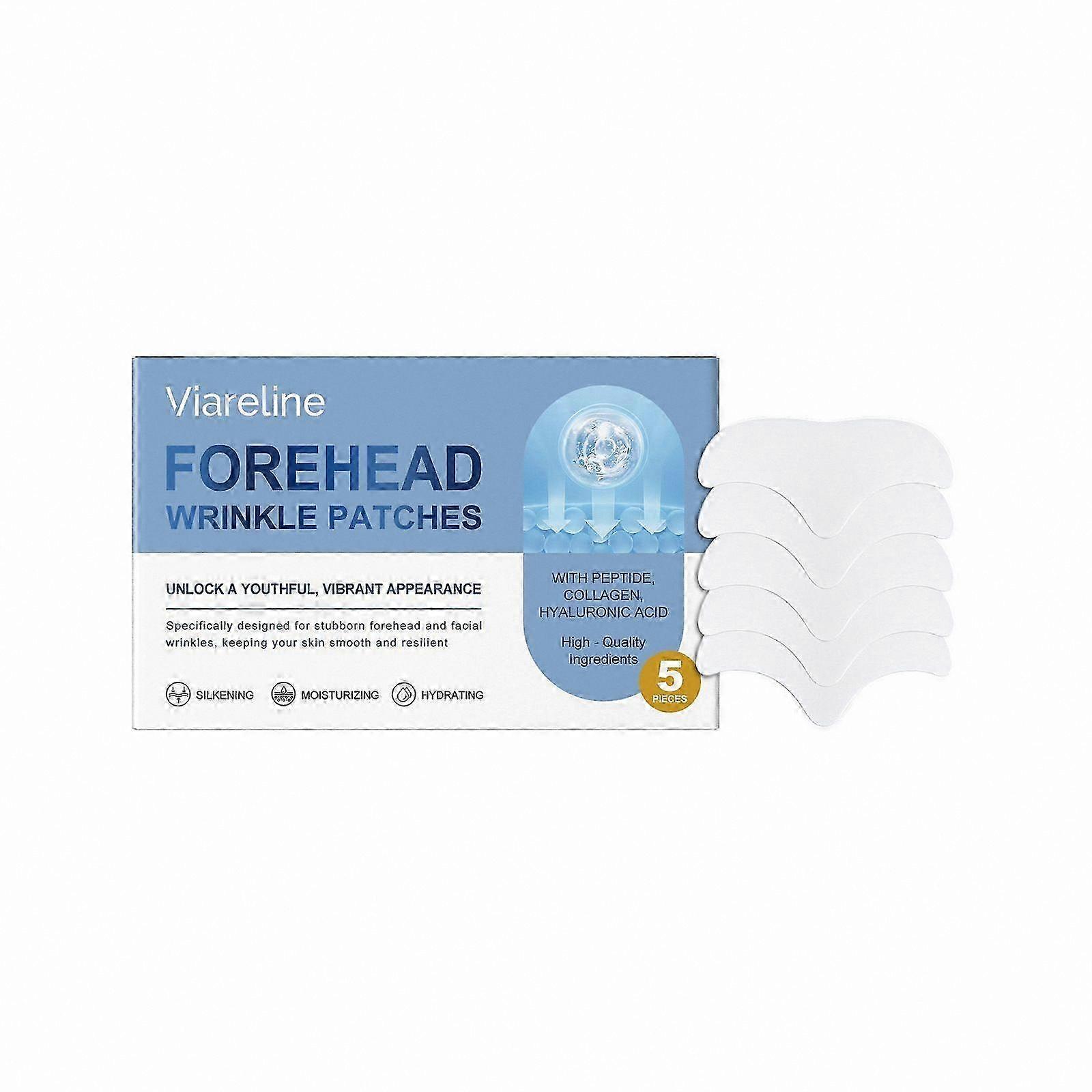 Anti-Aging Forehead Patches with Collagen, Hyaluronic Acid for Fine Lines, Overnight Wrinkle Treatment Jelly Pads for Face