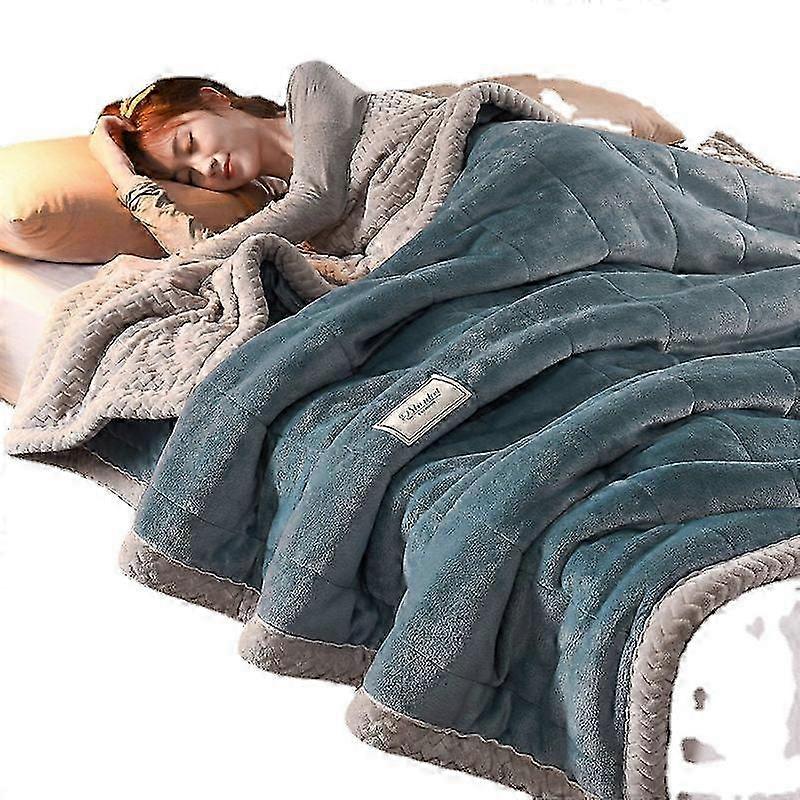 Three-layer Blanket Thickening Winter Cover Blanket Flannel Blanket...