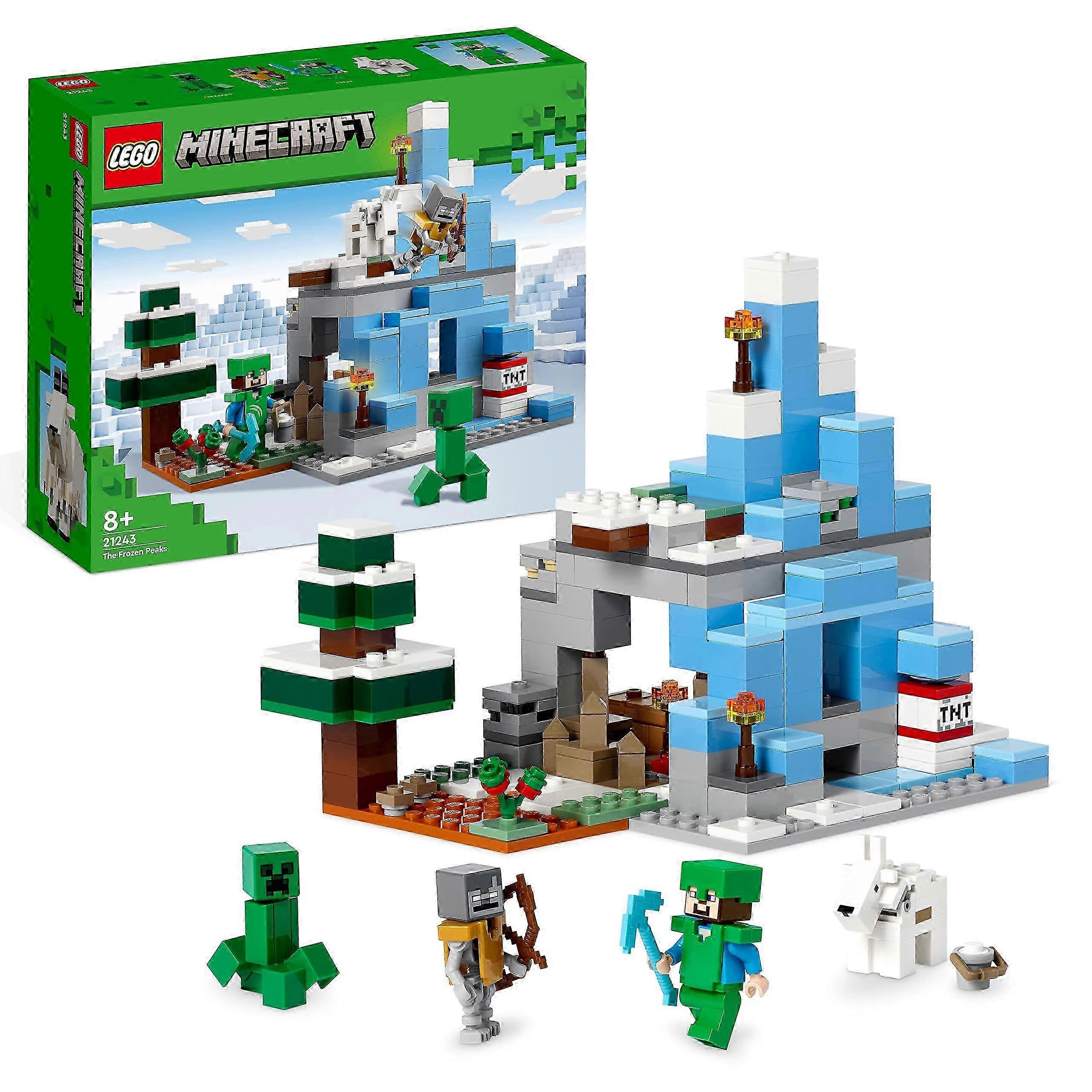 2025 Minecraft Frozen Peaks Set with Steve, Creeper and Goat Figures, Icy Biome and Cave Video Game Toy with Accessories 21243 Single