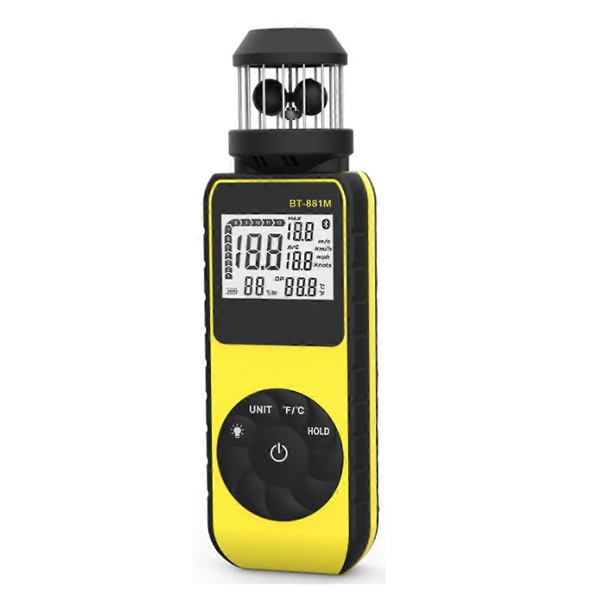 BT-881M Digital Anemometer Wind Meter - Handheld with 360° Rotation for Wind Speed and Temperature Measurement