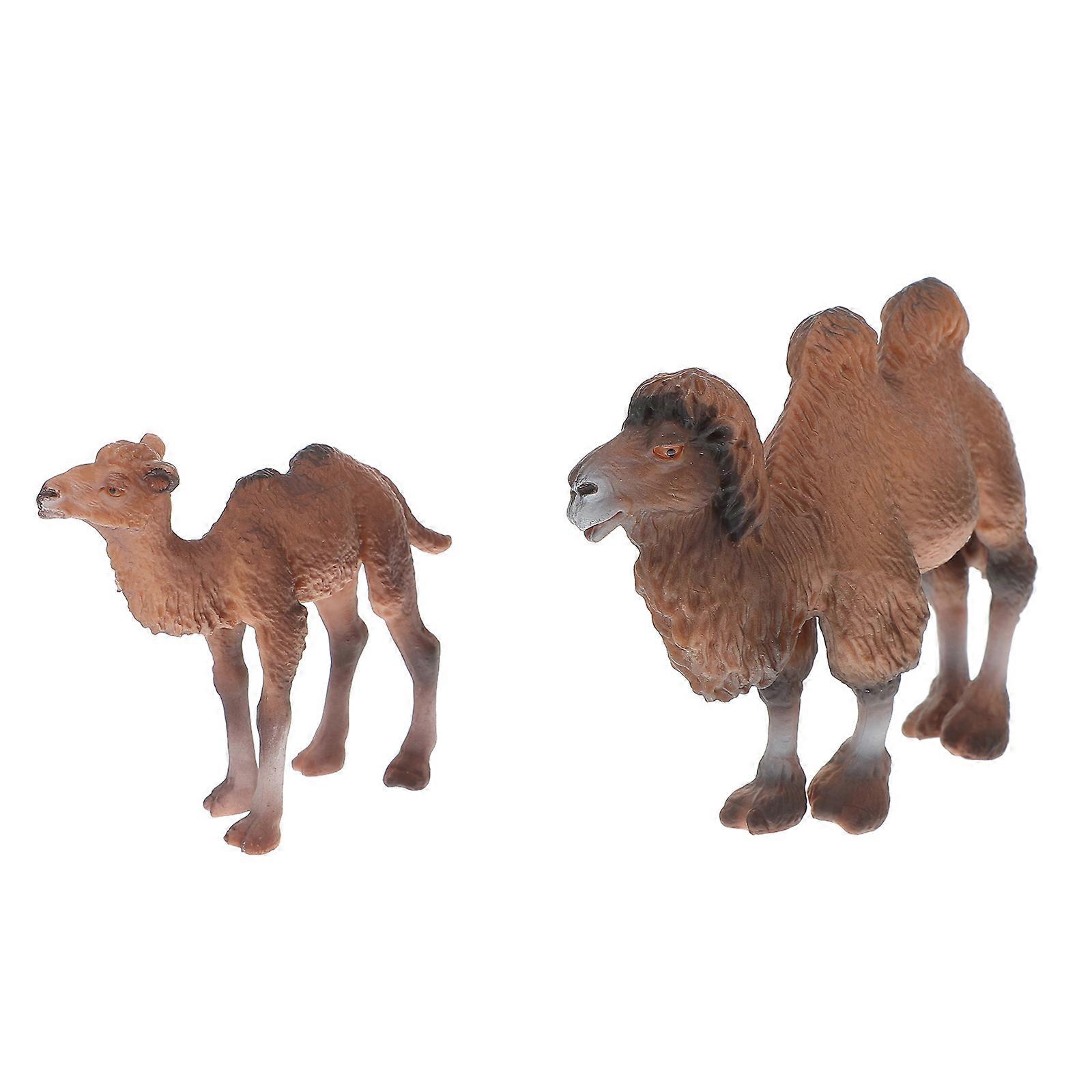 Camel Figurine Realistic Camel Models for Animal Decor 2Pcs PVC Material