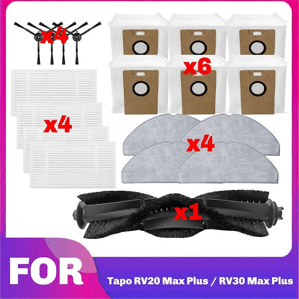For RV30 / RV20 / RV30 Max / RV20 Max Main Side Brush Hepa Filter Mop Bag Parts