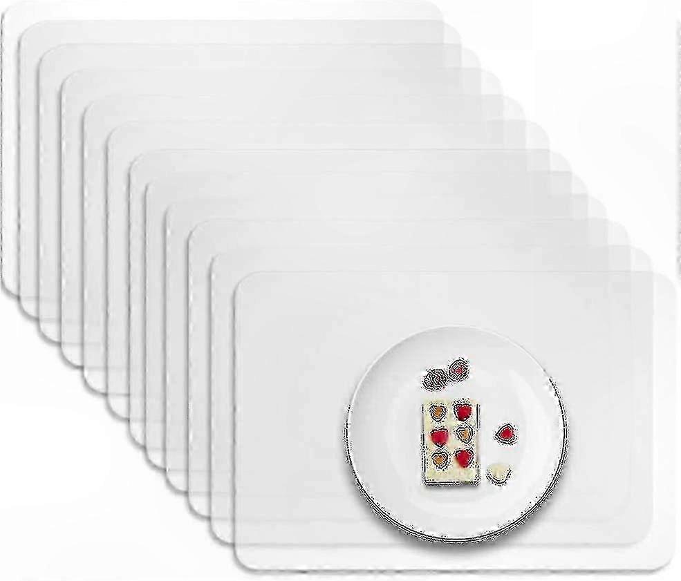 Clear Plastic Placemats, 12 Pack, Waterproof & Durable Table Mats for Daily Dining Use