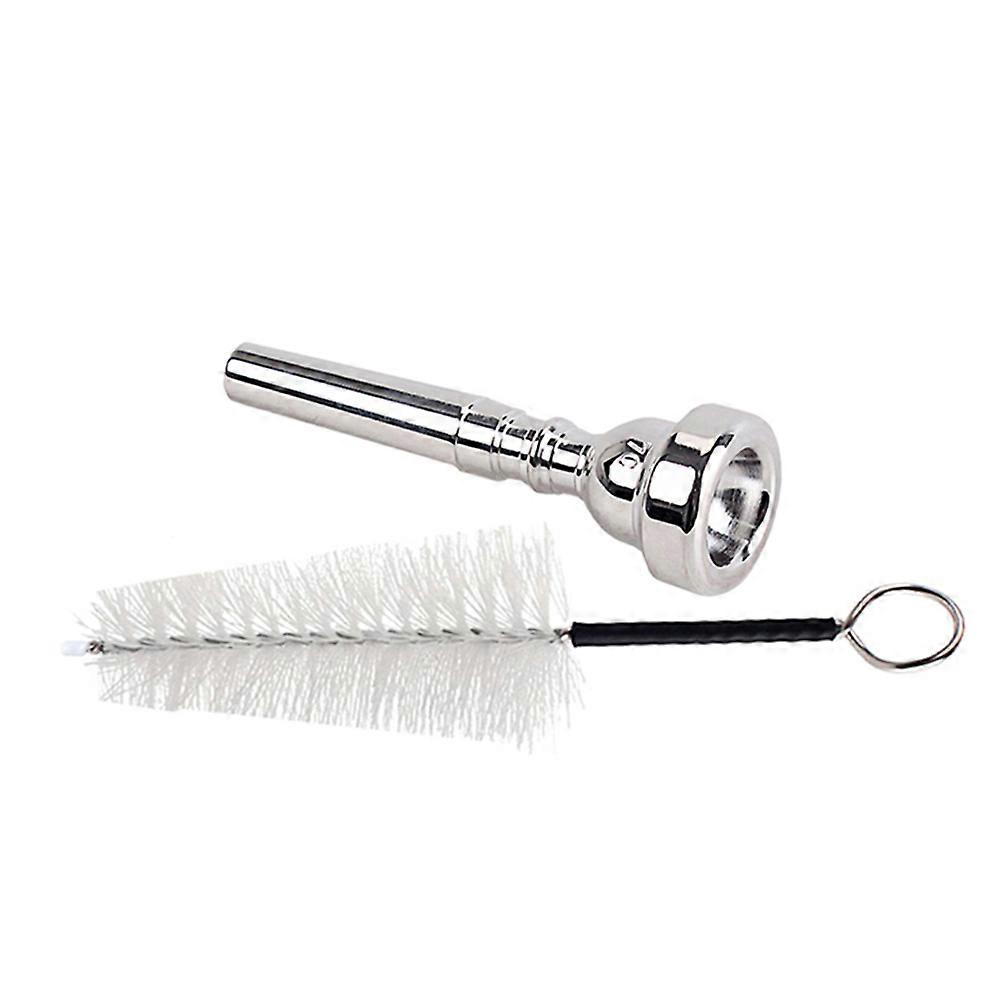 Wind Instrument Trumpet Mouthpiece Cleaning Brushes Suitable For Practice And Performance In Silver Color 2Pcs
