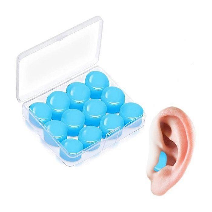 12-Pack Of Soundproof Silicone Earplugs Blue