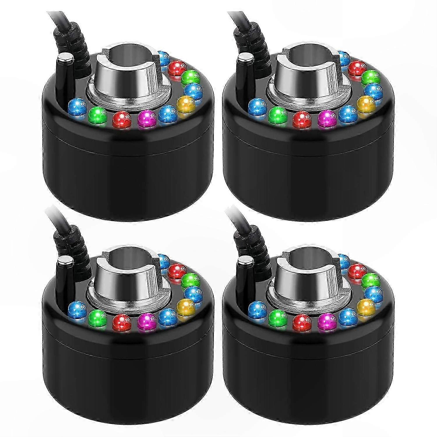Halloween Fog Machine Kit - 4Pcs Ultra Mist Maker with LED Color Change for Water Fountain Pond Decor US Plug