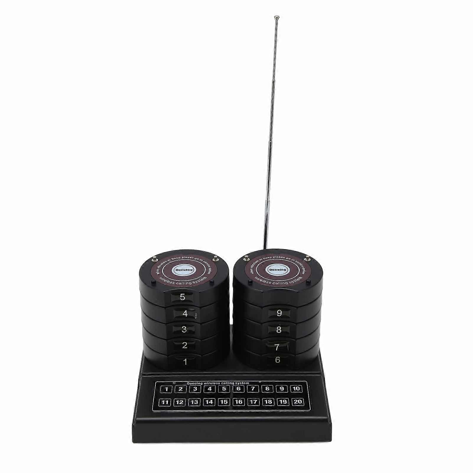 Wireless Calling System 1-10 with 20 Channels, ABS, 433.92MHz, Plug & Play