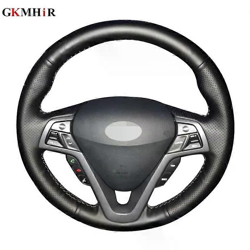 Hand-stitched Black Artificial Leather Car Steering Wheel Cover Suitable for Hyundai Veloster 2011 2013 2012 2014 2015 2016 2017 2018