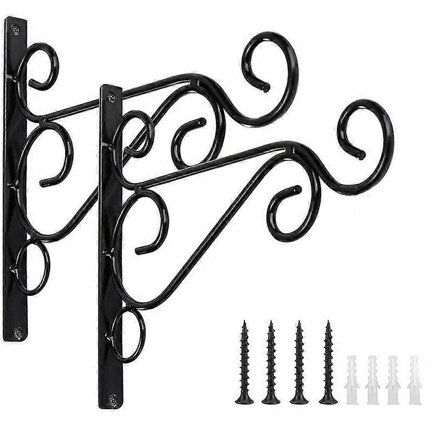 2 Pieces Wrought Iron Garden Wall Brackets