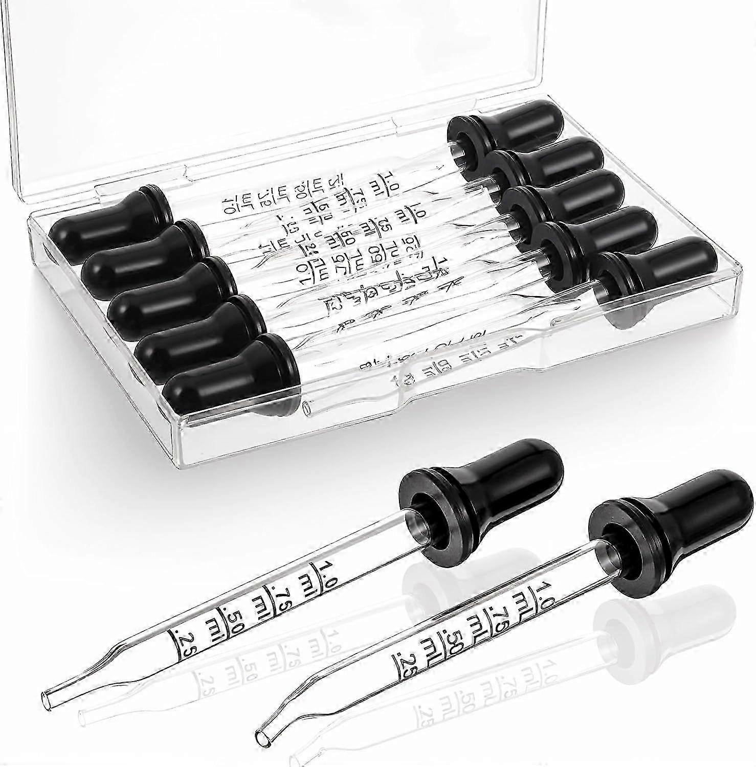 High quality 10 Pack Glass Eye Dropper with Measurement Pipette