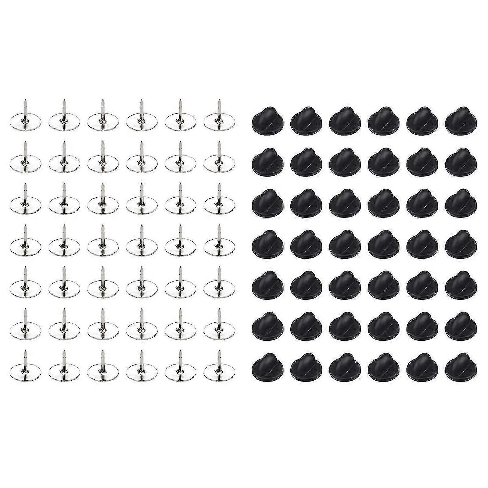 50 Set For Butterfly Clutch Backings Pin Tie Tacks Blank Pins Pvc Rubber Pin Bac