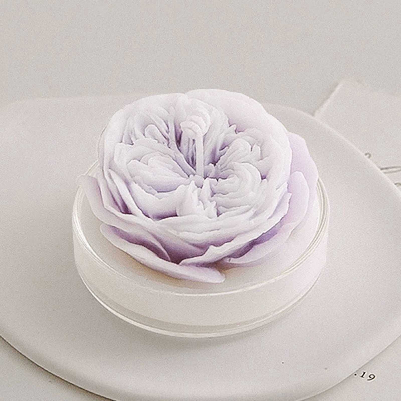 Candles Tea Lights Long Lasting Rose Flower Shaped Scented Soy Wax Candle Purple Decorative Table Prop One Size