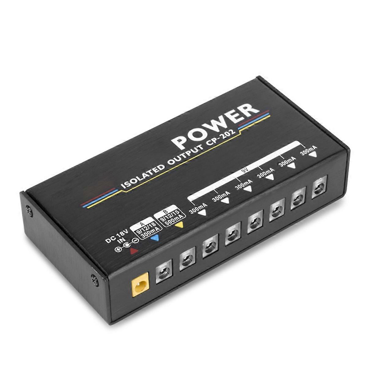 CP-202 Guitar Effect Pedal Power Supply Truly Isolated 18W 8 Outputs 9V/12V/15V/18V with Adapter and