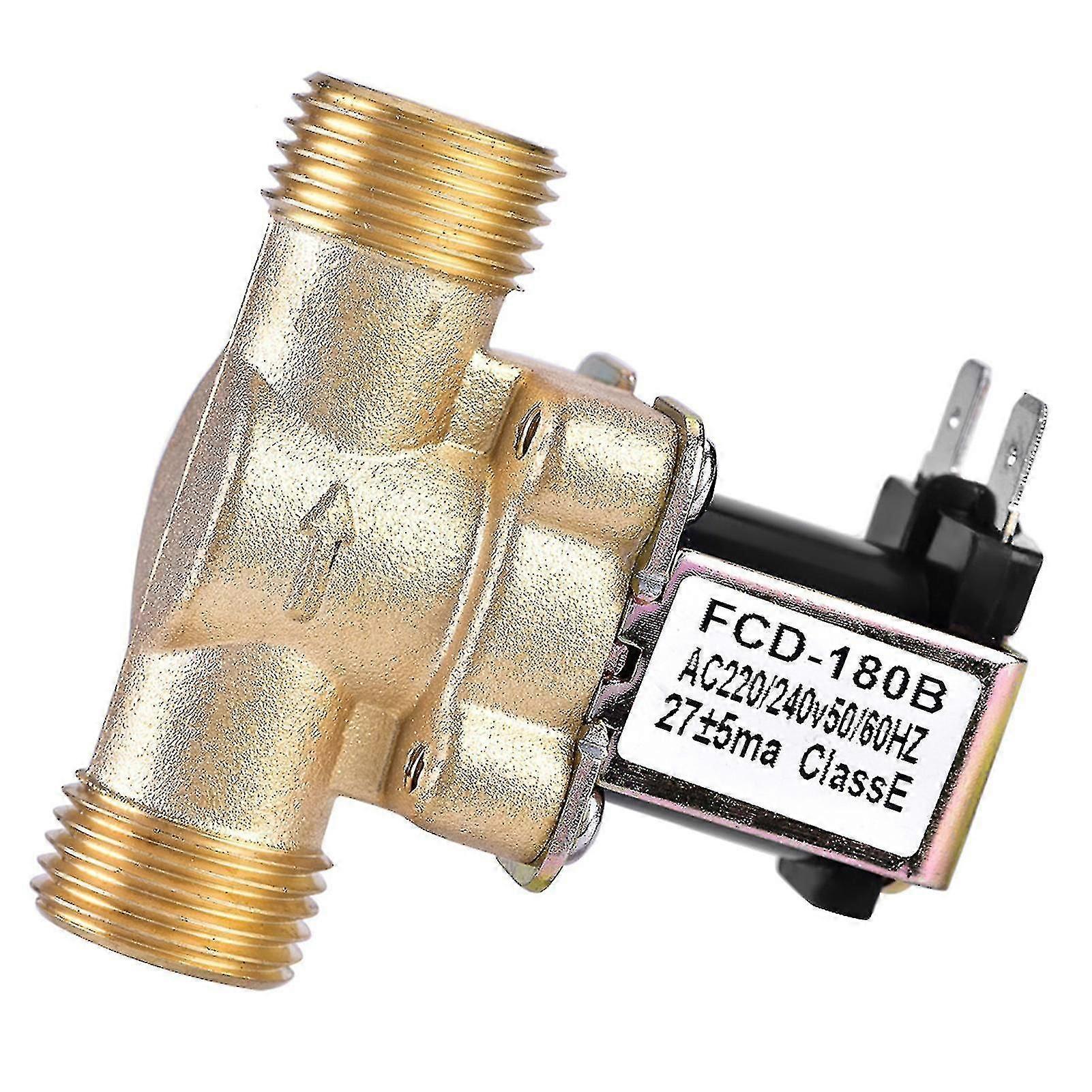 1/2" Ac 220v Normalt lukket messing elektrisk magnetventil til vandkontrol let