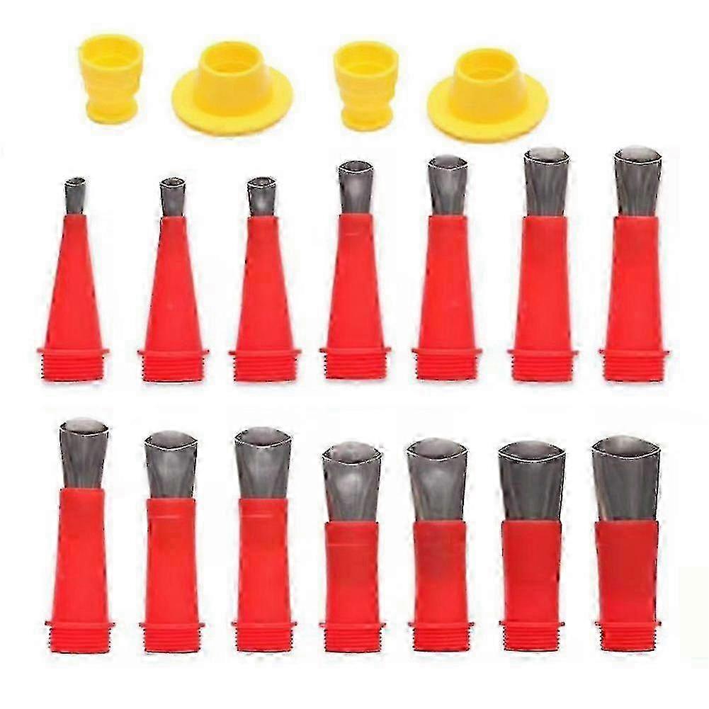 18pcs Stainless Steel Caulk Nozzle Applicator, Caulking Finisher Tool for Glue and Silicone Sealant