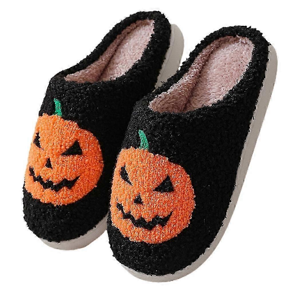 Slippers for Womens, Non-slip Plush Warm Pumpkin Slippers Comfortable Slippers