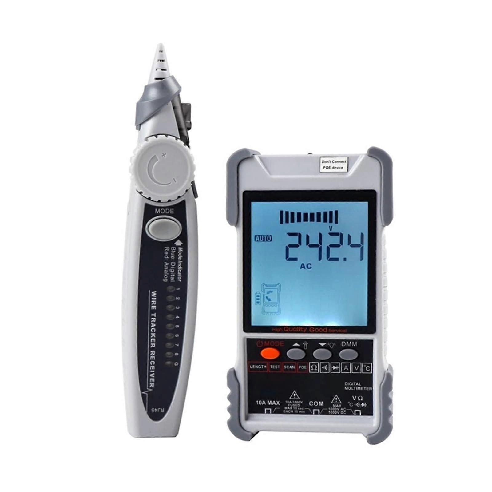 Network Cable Tester ET618 With LCD Display Tracing Wiremap PoE Test Length Mapping Pairing Multimeter Easy To Use