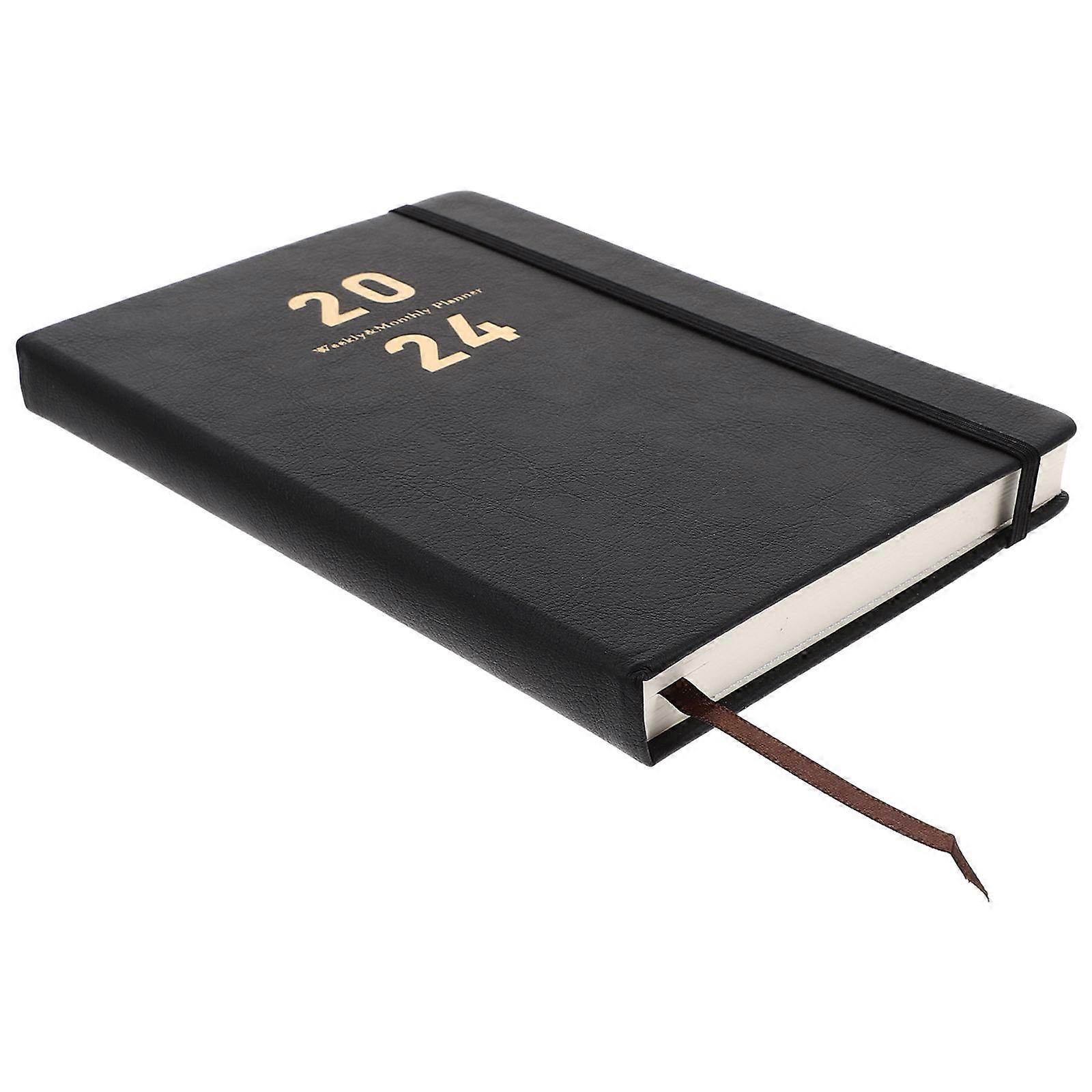 Black Planner Notepad Office Work Notebook for Yearly Schedule 3Pcs