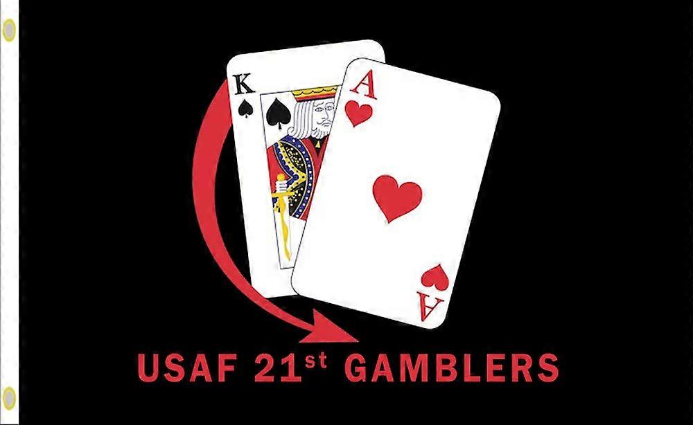 USAF 21st Fighter Squadron GamblersEinseitiges Flaggenbanner
