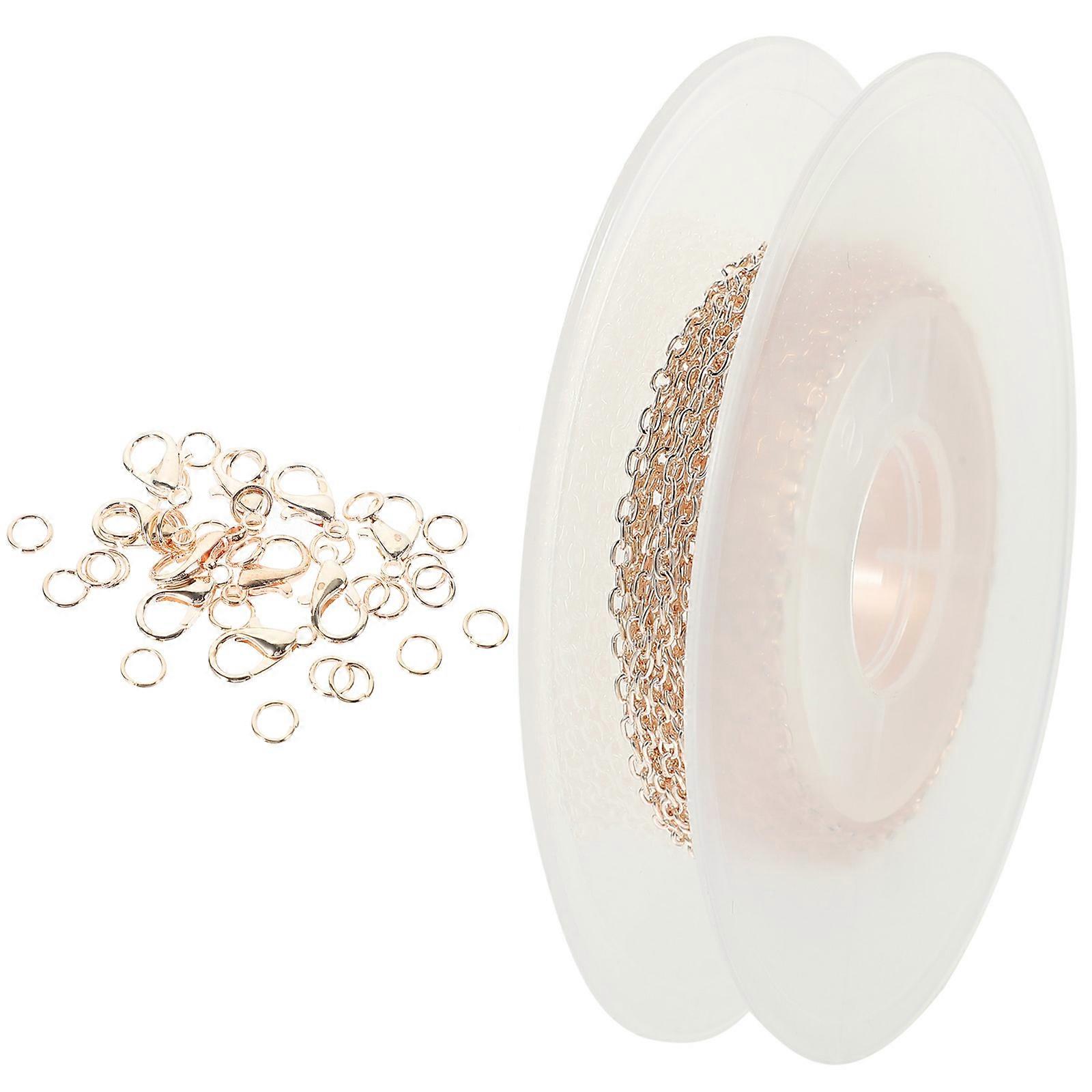 Electric Plating Chain Chain for Jewelry Making with Lobster Clasps 1Set Rose Gold