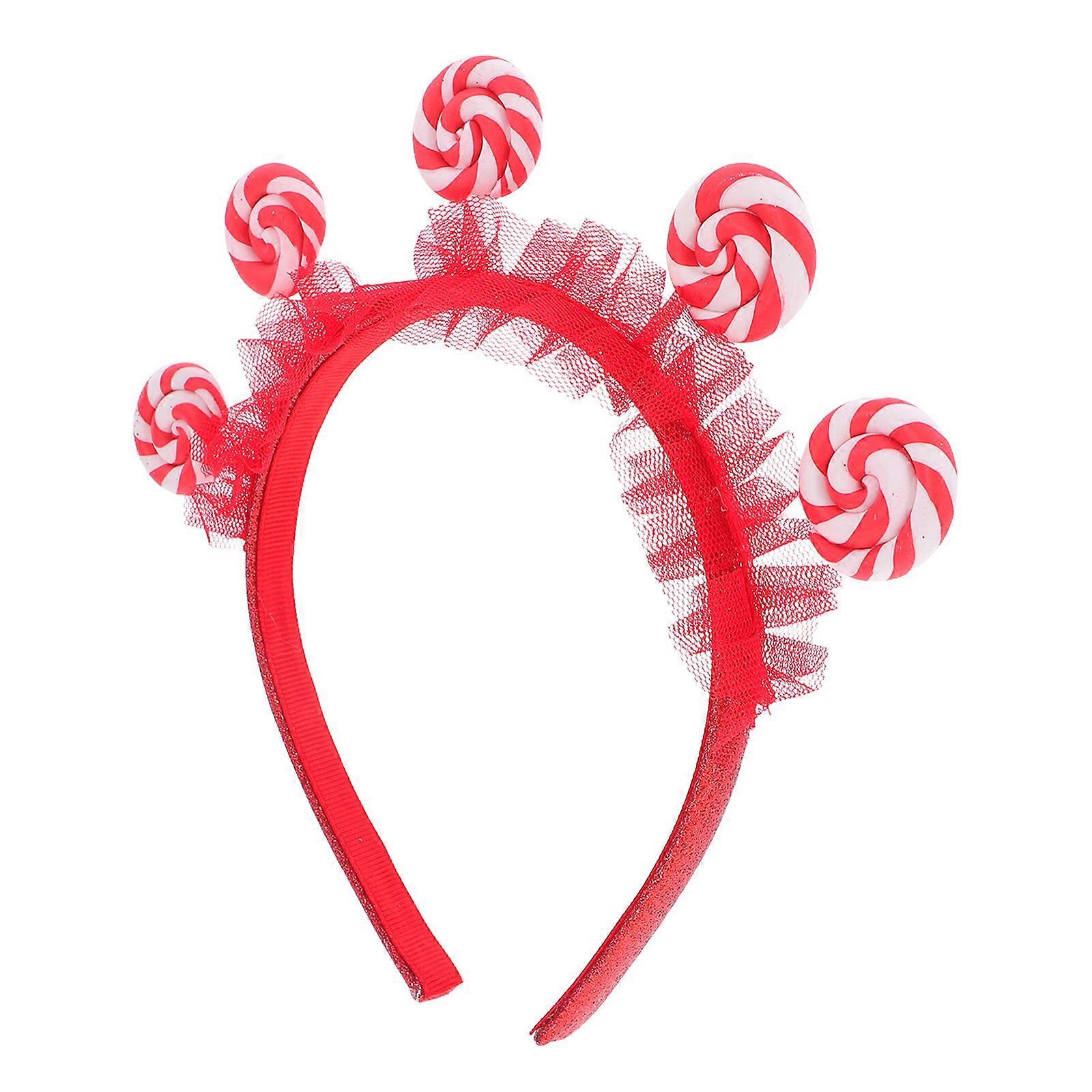 Red Cartoon Lollipop Hair Hoop for Kids Soft Hair Accessories 4Pcs Set