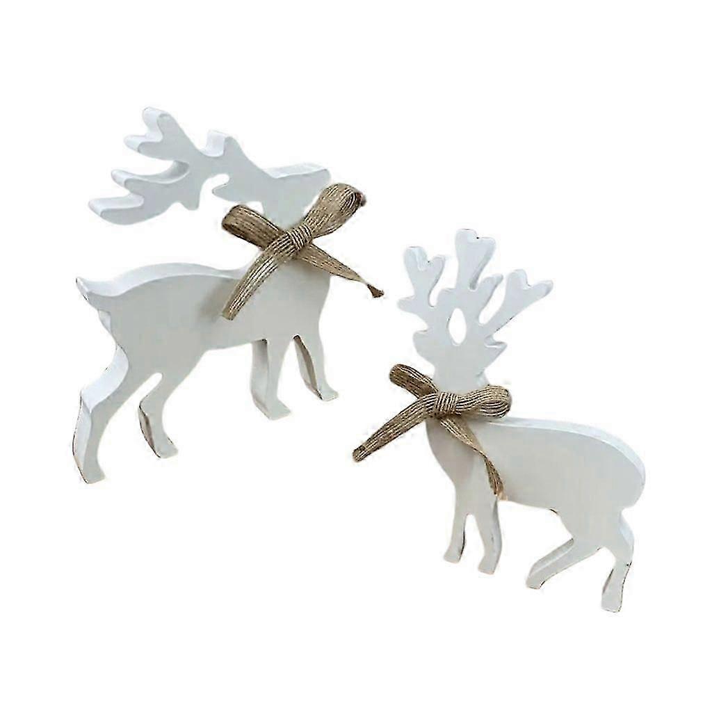 2Pcs Holiday Reindeers Figurines for Home and Office Christmas Decoration