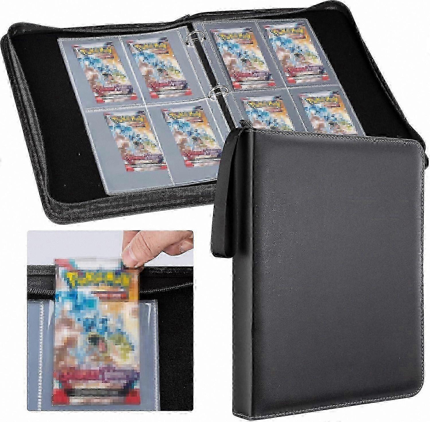 Booster Pack Organizer, Stores 48 Packs, 4-Pocket Holder with 12 Protective Sleeves, Display and Storage Solution