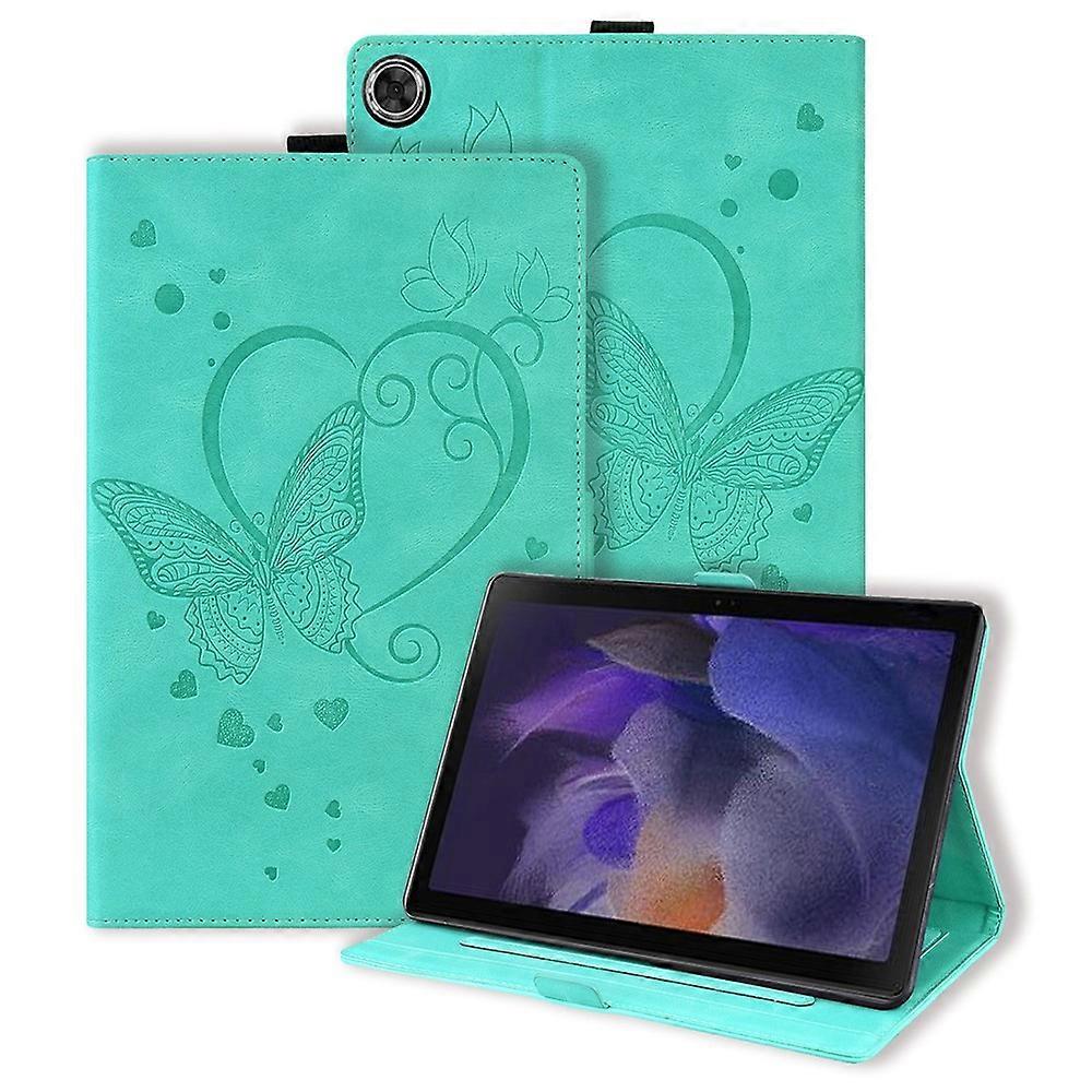 Kompatybilny z Samsung Galaxy Tab A11 X133 X130 / Tab A9 Skórzane etui z nadrukiem Butterfly Pokrowiec na tablet Stojak Gniazdo kart