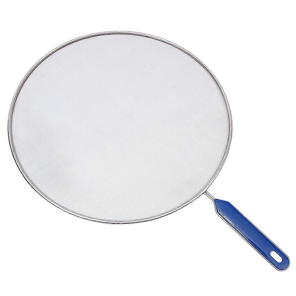 Yongwei Mesh Pot Lid, Anti-Skid Hangable Handle, Stainless Steel, Multifunction Oil Splashing Protector for Kitchen (29CM, Blue)