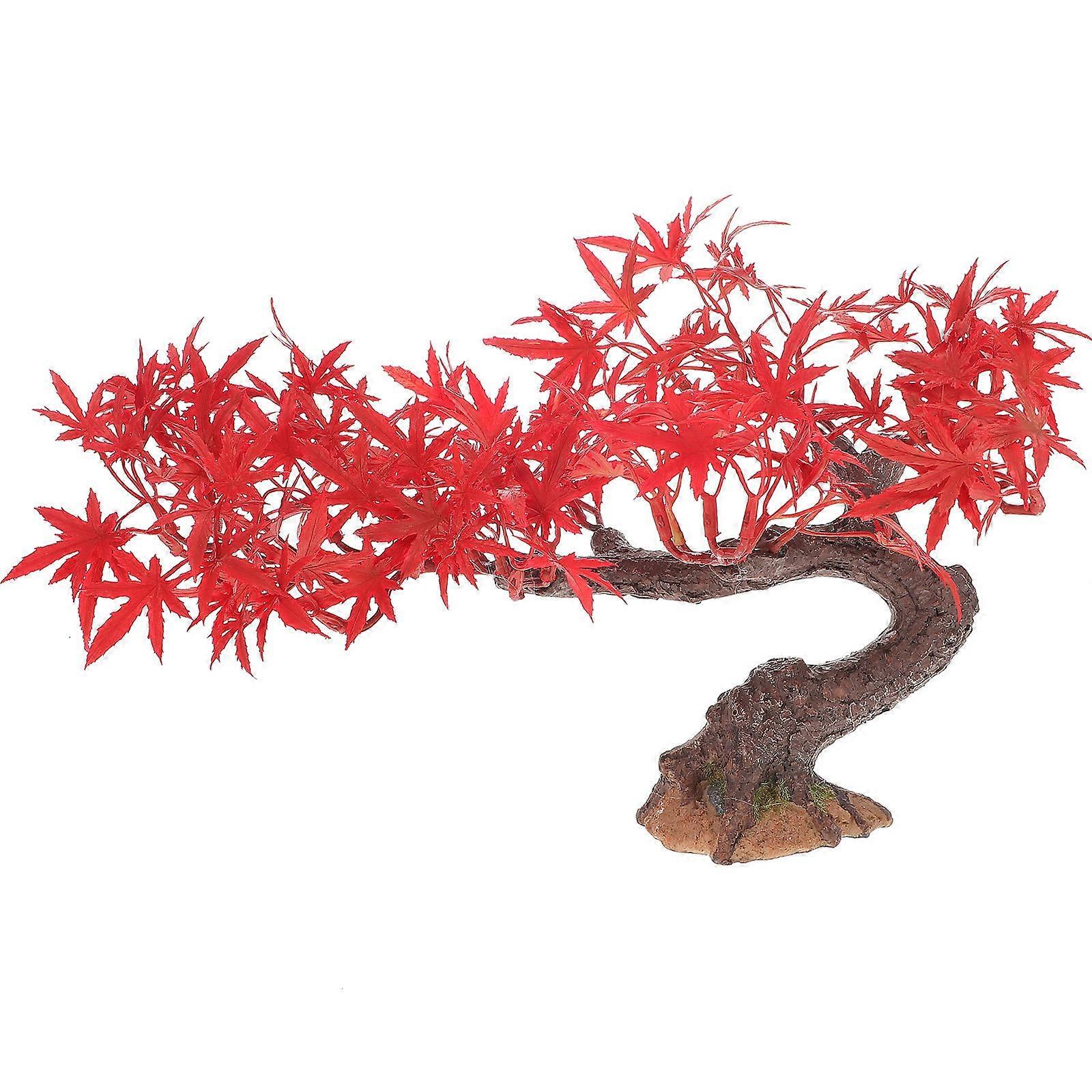 Red Artificial Tree Fake Small Tree for Decor 3Pcs Decorative Adornment
