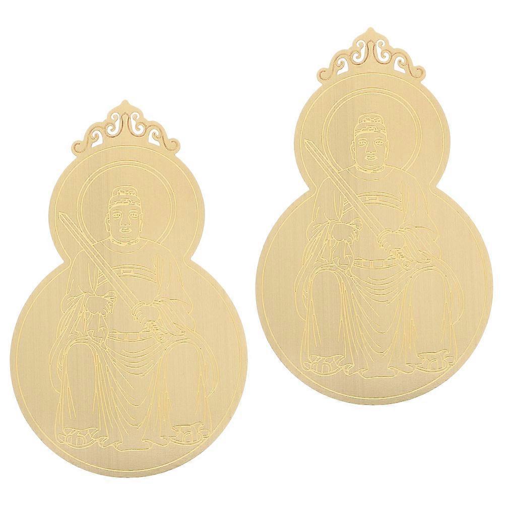 Copper Alloy Amulet Card Chinese Style for Luck Success Protection 6Pcs