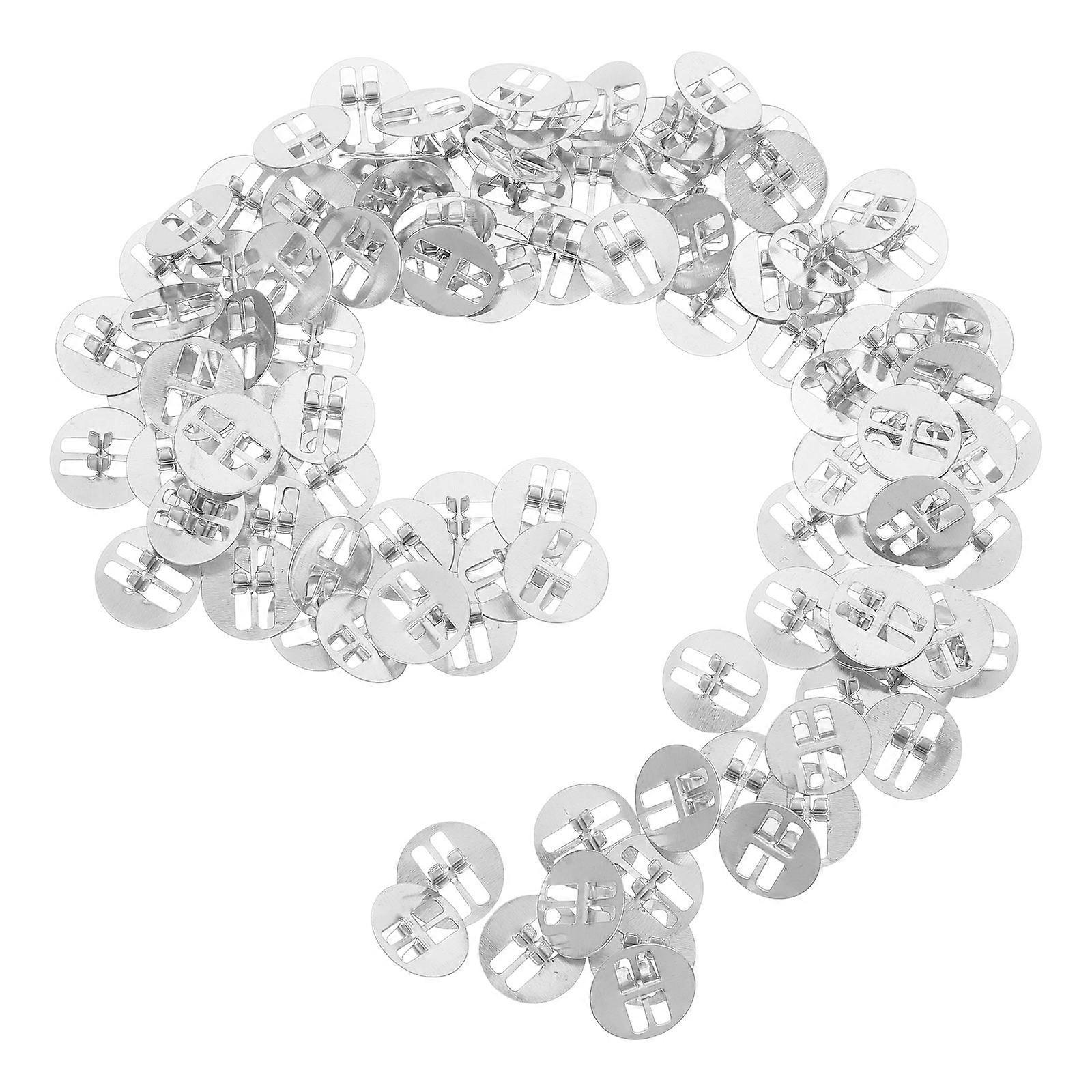 400Pcs Wick Clips for Candles Making Metal Base Holders Stable Burning Silver