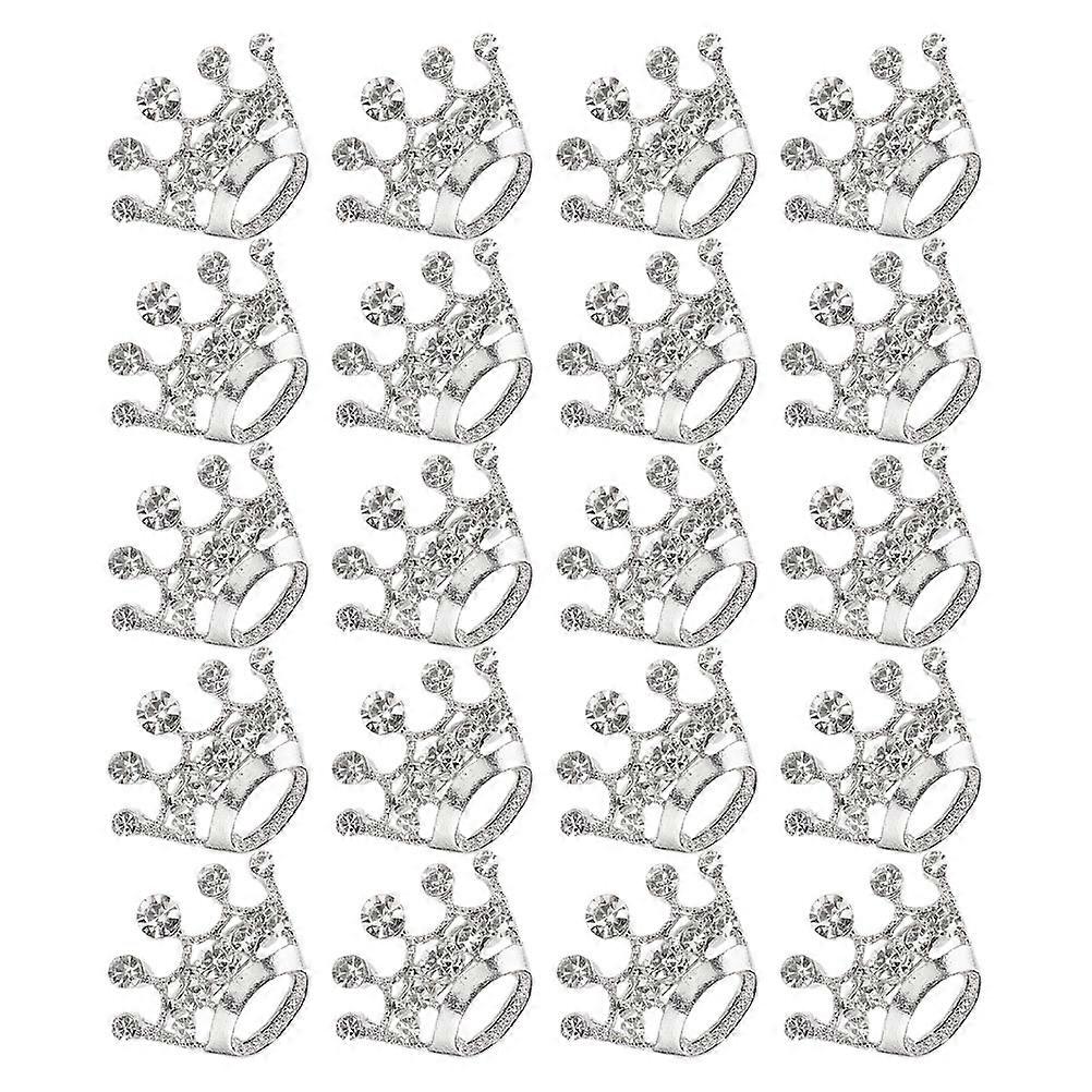 Rhinestone Crown Brooch Pin Small for Decoration 80Pcs
