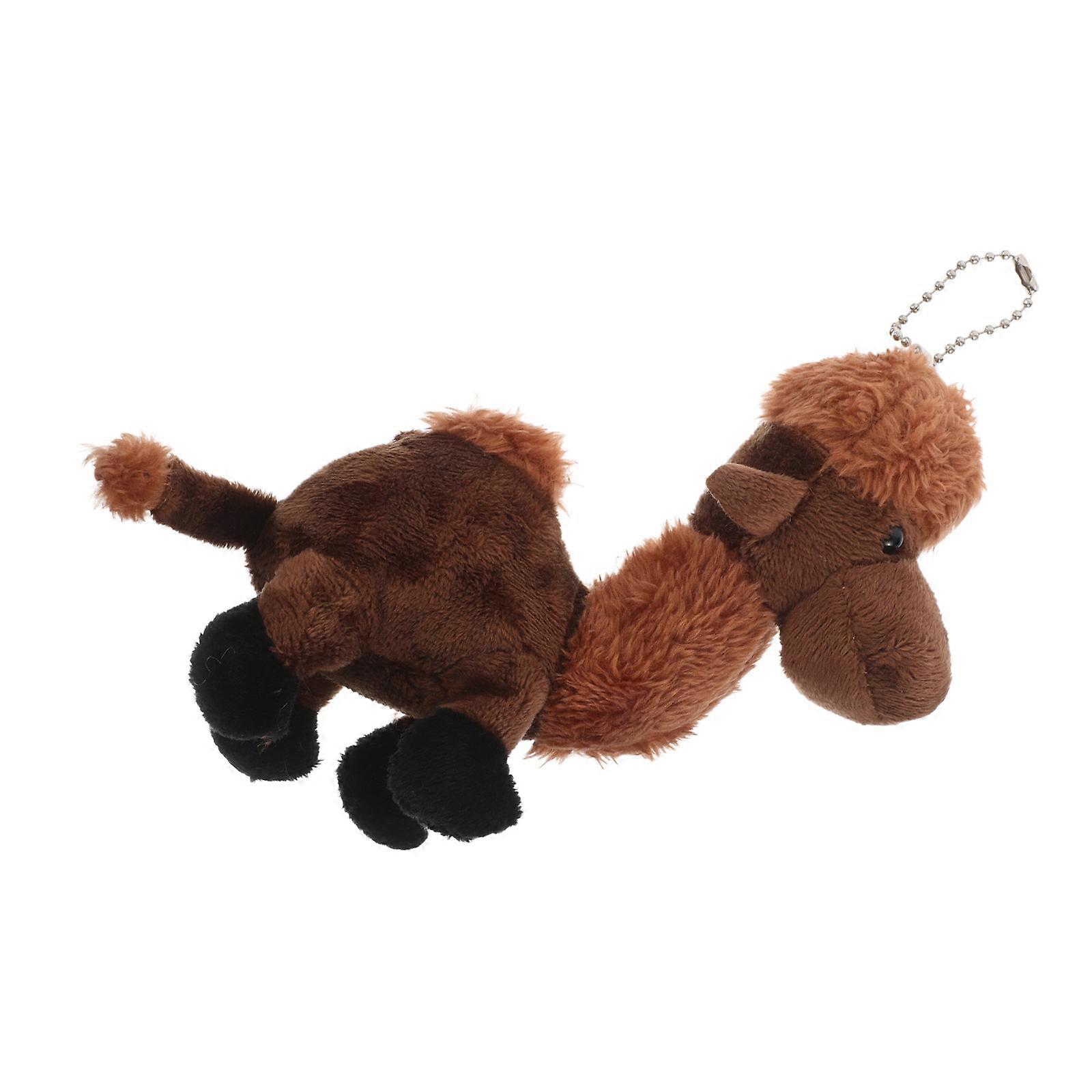Plush Toy Keychain Soft Stuffed Animal for Bags 5Pcs Coffee