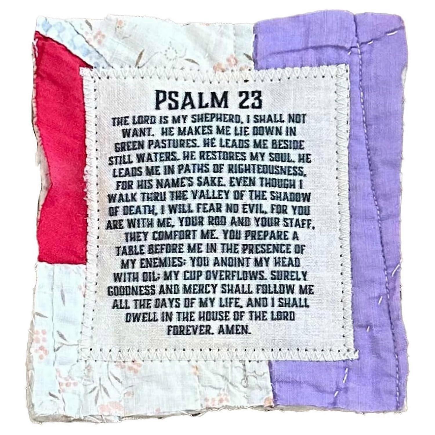 Prayer Quilt Cross Inside Pocket Quilt Handmade Mini Scripture Quilt Vintage Sympathy Squares